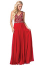 Vestido Largo Sin Mangas Cuello en V Adornado Dancing Queen 2647