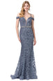 Vestido de Trompeta sin Hombros con Adornos Dancing Queen 2772
