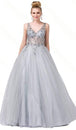 Vestido largo sin mangas con cuello en V y cuentas Dancing Queen 2816