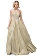 Vestido de fiesta con cuello halter bordado Dancing Queen 2829