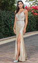 Vestido largo con escote en V y lentejuelas Dancing Queen 2981