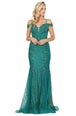 Vestido de fiesta de lentejuelas y encaje con cuello en V y hombros descubiertos Dancing Queen 2995