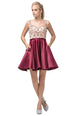 Vestido corto sin mangas con pedrería y escote corazón Dancing Queen 3125