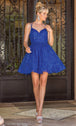 Vestido corto de encaje con detalle de tiras Dancing Queen 3274