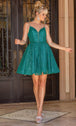 Vestido Corto Brillante con Tirantes Espagueti Dancing Queen 3281