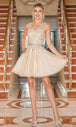 Vestido de cóctel de encaje floral sin mangas Dancing Queen 3296