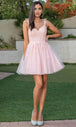 Vestido de Cóctel A-Line con Cuerpo de Cuentas Dancing Queen 3299