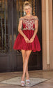 Vestido Corto Bordado Dancing Queen 3301