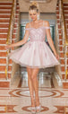 Vestido de cóctel con hombros fríos bordados Dancing Queen 3302