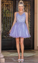 Vestido de cóctel de tul bordado con cuello en V Dancing Queen 3303
