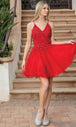 Vestido de cóctel de tul bordado con cuello en V Dancing Queen 3303