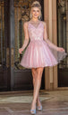 Vestido de cóctel de tul bordado con cuello en V Dancing Queen 3303