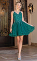 Vestido de cóctel de tul bordado con cuello en V Dancing Queen 3303
