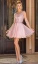 Vestido de cóctel línea A con escote redondo bordado Dancing Queen 3304