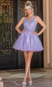 Cuello en V rizado A-Line Vestido de Cóctel Dancing Queen 3308