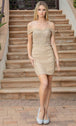 Vestido corto columna sin hombros Dancing Queen 3312