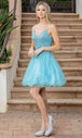 Vestido de Cóctel con Tirantes Dobles Adornados Dancing Queen 3315