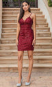 Vestido de cóctel de lentejuelas ajustado con escote corazón Dancing Queen 3317