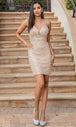 Vestido de cóctel de lentejuelas ajustado con escote corazón Dancing Queen 3317