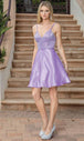 Vestido de Cóctel de Satén con Cuello en V Adornado Dancing Queen 3318