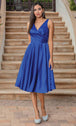 Vestido largo hasta el té con detalle plisado y sin mangas Dancing Queen 3323A