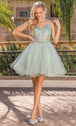 Vestido de cóctel en línea A con cuentas rizadas Dancing Queen 3337