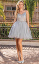Vestido de cóctel en línea A con cuentas rizadas Dancing Queen 3337