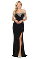Vestido de fiesta con hombros descubiertos y escote en V Dancing Queen 4004
