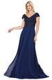 Vestido de manga corta de gasa con cuerpo de cuentas Dancing Queen 4015