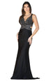 Vestido de Trompeta Adornado con Cuentas Recortadas Dancing Queen 4053