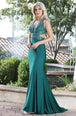 Vestido de Trompeta Adornado con Cuentas Recortadas Dancing Queen 4053
