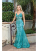 Vestido de fiesta de sirena con corpiño transparente y adornos Dancing Queen 4118