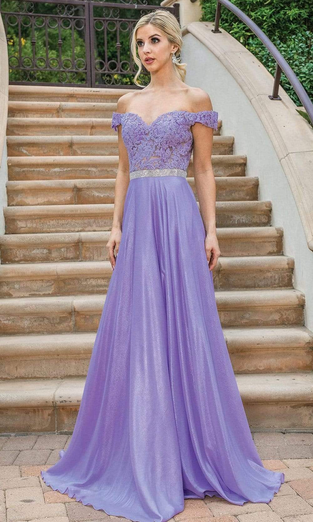Vestido de noche con hombros descubiertos Dancing Queen 4238