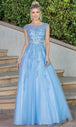 Vestido de fiesta con cuello barco bordado Dancing Queen 4245