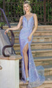 Vestido de noche con escote en V y lentejuelas Dancing Queen 4248