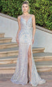 Vestido de noche con escote en V y lentejuelas Dancing Queen 4248