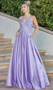 Vestido de fiesta bordado sin mangas y cuello en V Dancing Queen 4260