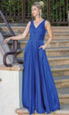 Vestido de fiesta de satén sin mangas en línea A Dancing Queen 4262