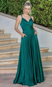 Vestido de fiesta línea A con abertura alta Dancing Queen 4263