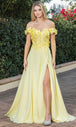 Vestido de fiesta con hombros descubiertos y detalles florales Dancing Queen 4268