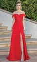 Vestido de fiesta con hombros descubiertos y detalles florales Dancing Queen 4268