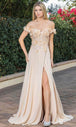 Vestido de fiesta con hombros descubiertos y detalles florales Dancing Queen 4268