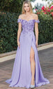 Vestido de fiesta con hombros descubiertos y detalles florales Dancing Queen 4268