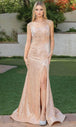 Vestido de noche de lentejuelas sin mangas y cuello redondo Dancing Queen 4269
