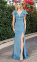 Vestido Formal Cuello en V con Purpurina Dancing Queen 4279A