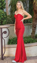 Vestido de noche sin tirantes y escote corazón con lentejuelas Dancing Queen 4286