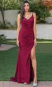 Ruched satén vestido de fiesta con hendidura Dancing Queen 4288