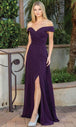 Vestido de fiesta con hombros descubiertos y corte en A Dancing Queen 4289
