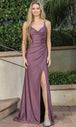 Vestido de fiesta drapeado con abertura alta Dancing Queen 4305