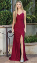 Vestido de fiesta drapeado con abertura alta Dancing Queen 4305